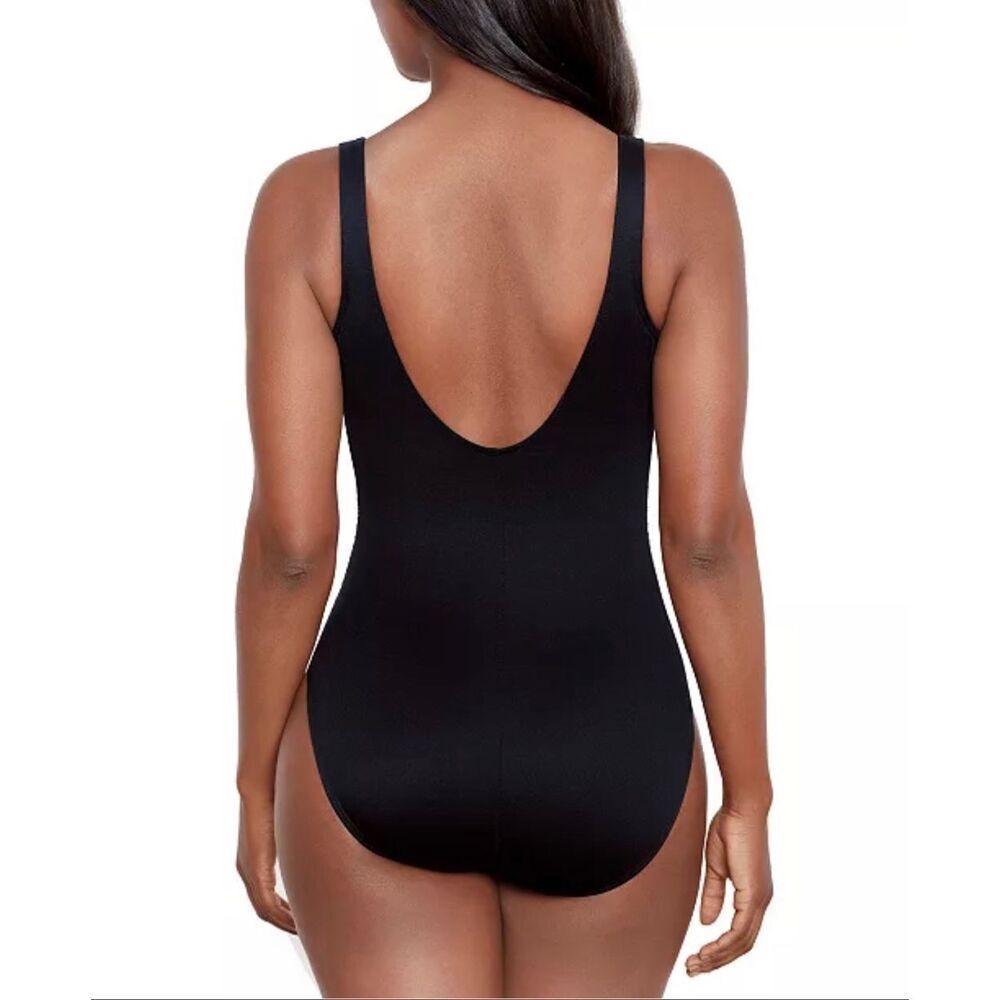 Miraclesuit Petal Pusher Temptress Tummy Control Wirefree One-Piece Swimsuit Bla - Picture 2 of 4